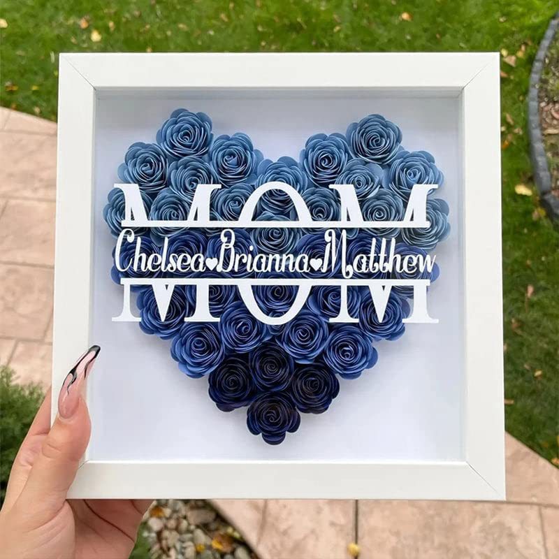 Personalized Mom Flower Shadow Box With Name for Mother's Day