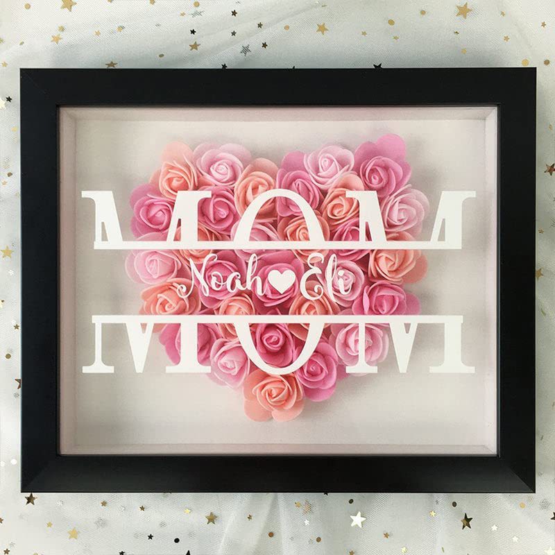 Personalized Mom Flower Shadow Box With Name for Mother's Day