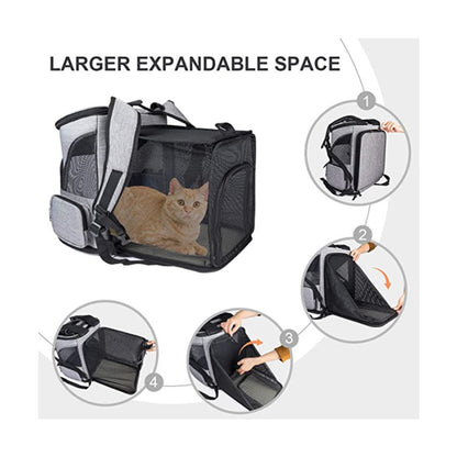 Pet expandable breathable mesh backpack