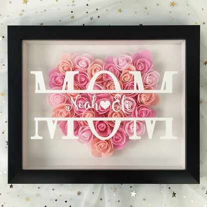 Personalized Mom Flower Shadow Box With Name for Mother's Day