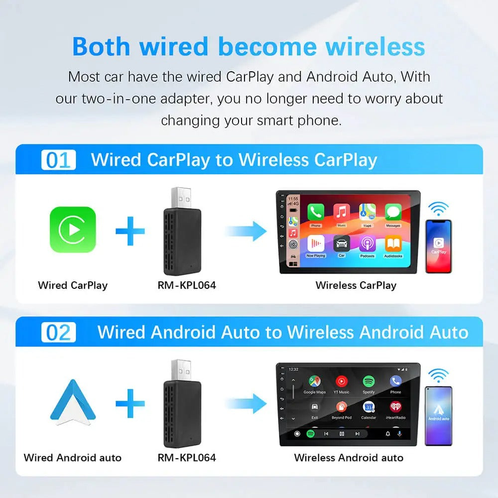 2-in-1 CarPlay Android Auto Adapter