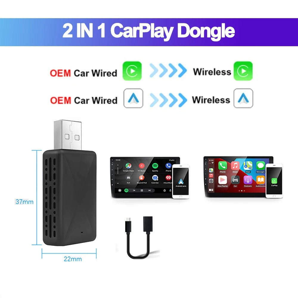 2-in-1 CarPlay Android Auto Adapter